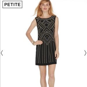 WHBM Sleeveless Embellished Chemise Gatsby Dress